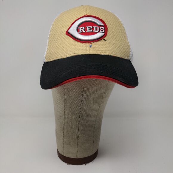 Cincinnati Reds MLB Snapback Mesh Back Hat Gold White Adjustable Montgomery Inn - Picture 2 of 12